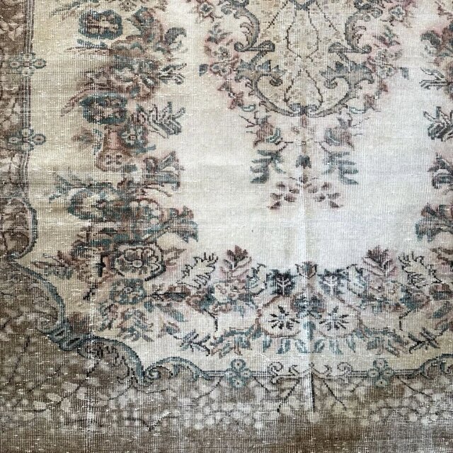 超大判190×311 ボタニカルメダリオン レアサイズ トルコヴィンテージ