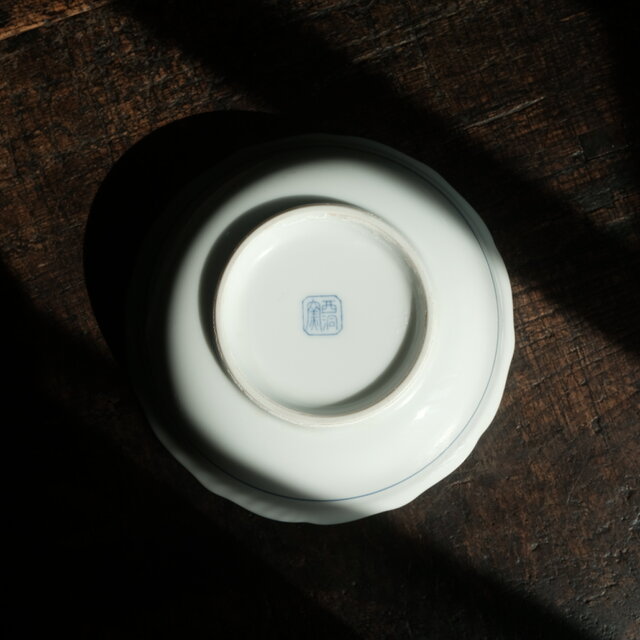 白菜の絵柄◇美濃焼 白菜文波縁鉢 古民家 和食器 レトロ 暮らしに