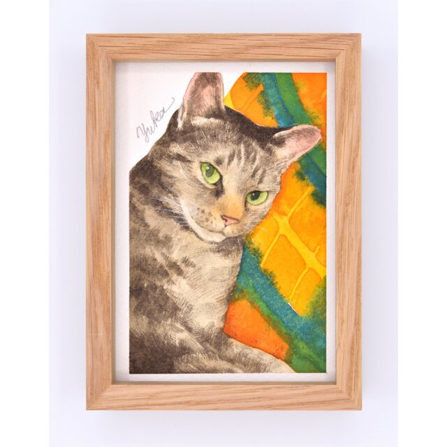 水彩画40cm×47cm 水彩画「Cat」 | iichi 日々の暮らしを心地よくするハンドメイドや