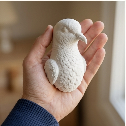 ジュズカケバトの壁掛けレリーフ 3Dプリント 白PLA インテリア | iichi