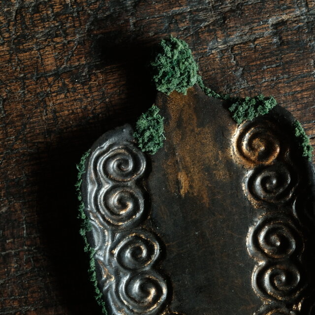 時代光背に苔◇小物・アクセサリー置きとして。骨董 古美術 antiques