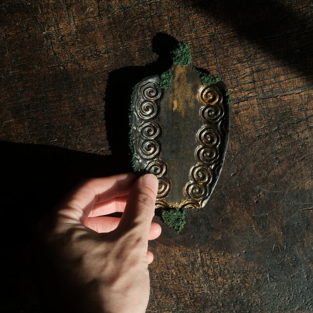 時代光背に苔◇小物・アクセサリー置きとして。骨董 古美術 antiques