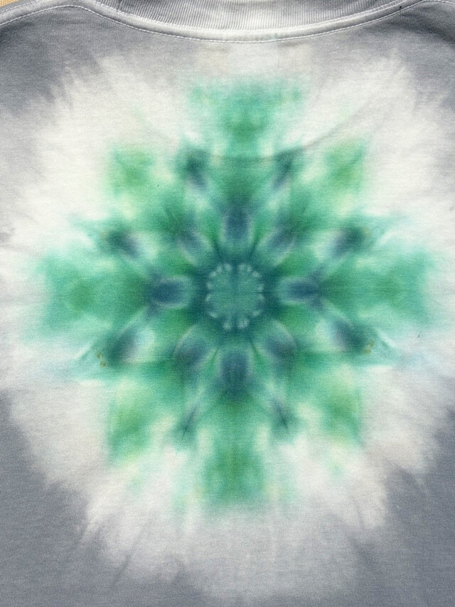 タイダイ 長袖 Tシャツ XLサイズ 曼荼羅 グレー Breath of Shibori