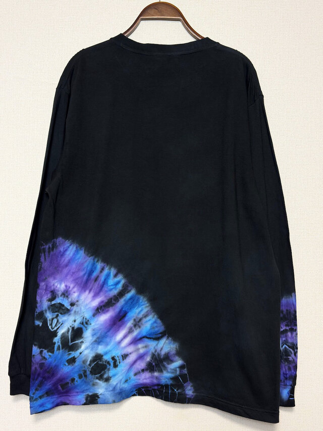 タイダイ 長袖Tシャツ Lサイズ ブラック×カラフル COLORFREEYTHM by