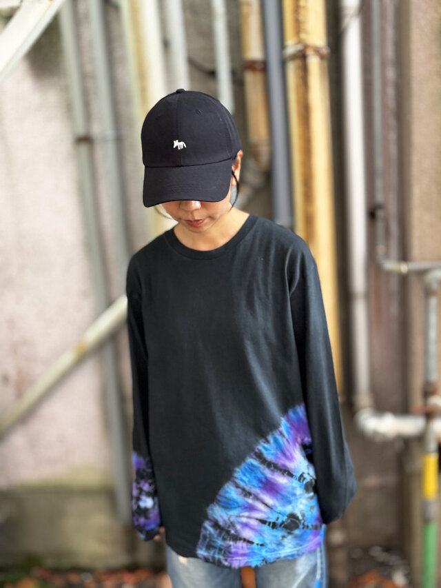 タイダイ 長袖Tシャツ Lサイズ ブラック×カラフル COLORFREEYTHM by