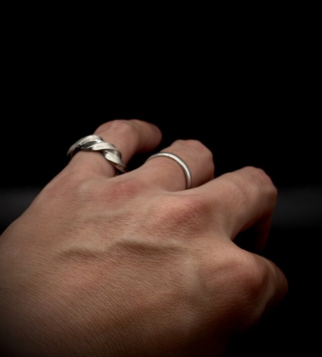 受注制作】ピンキーリング ツイストリング シルバー925 メンズ