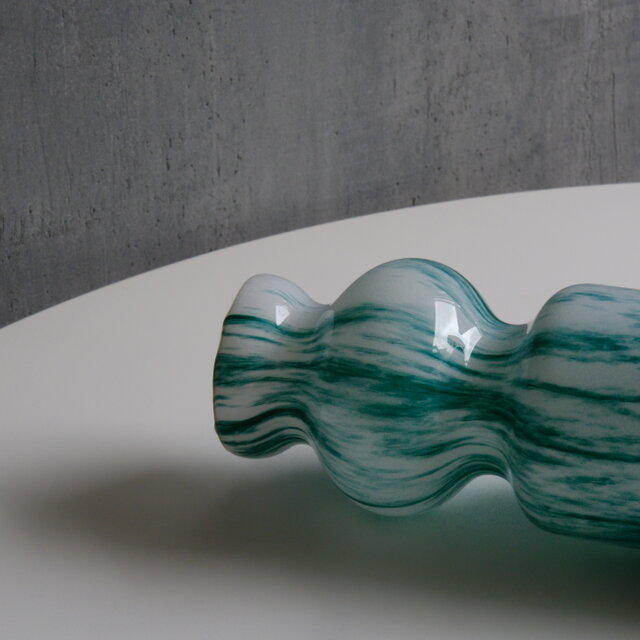 花瓶　イタリア製　ガラス製　ヴィンテージ　フランク　ロイド　ライト　レア Opaline Florence Vintage Glass Vase / ヴィンテージ / ガラス花瓶の