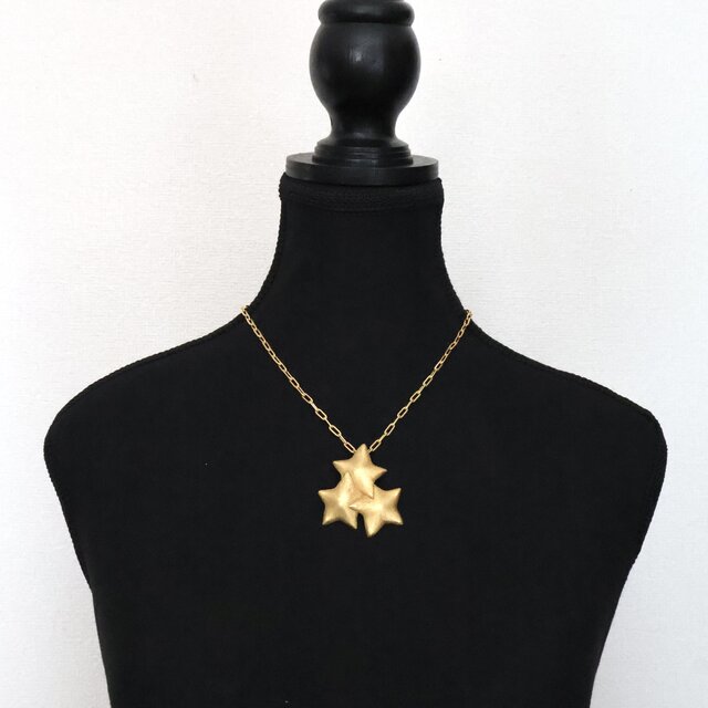 ESCADA ビンテージ ゴールドネックレス ESCADA】1980s ヴィンテージ ゴールド スタークラスター ネックレス