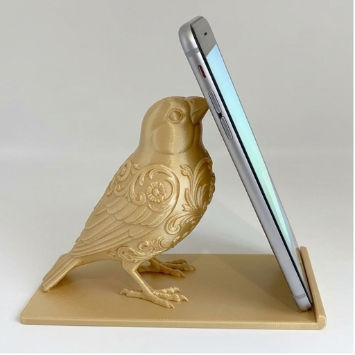 文鳥・ブンチョウのスマホスタンド 卓上 シルクゴールド | iichi 日々