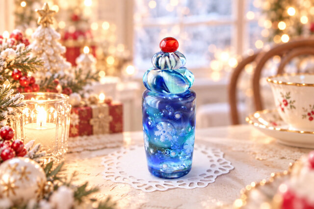 雪降る夜のガラスパフェ】～ガラスのミニチュア洋菓子店～ | iichi