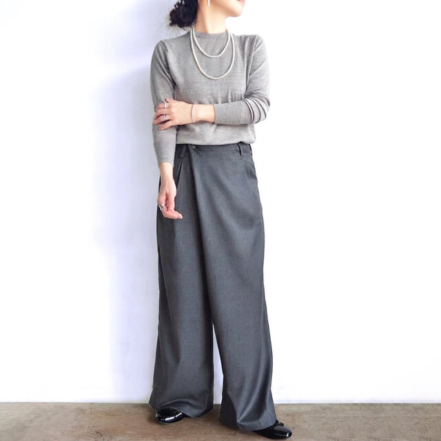 ラップパンツ（チャコールグレー） | iichi 日々の暮らしを心地よく