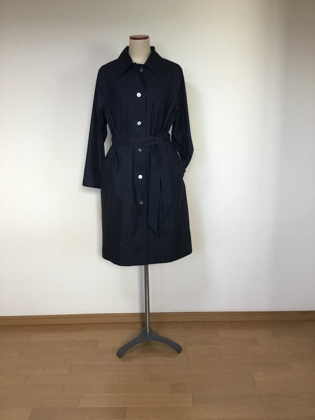 濃紺色の大島紬のコート 着物リメイク | iichi 日々の暮らしを心地よく