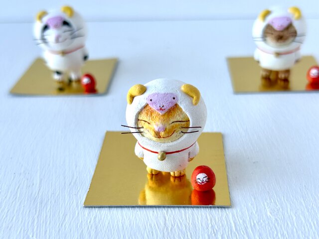 羊をかぶった干支猫さん（黄トラ） | iichi 日々の暮らしを心地よく