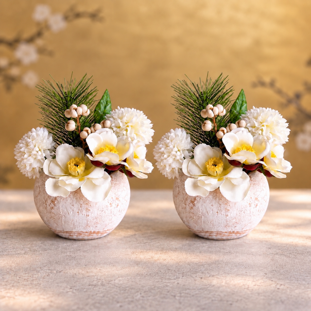 寒椿の和風ポット White 季節の花シリーズ | iichi 日々の暮らしを