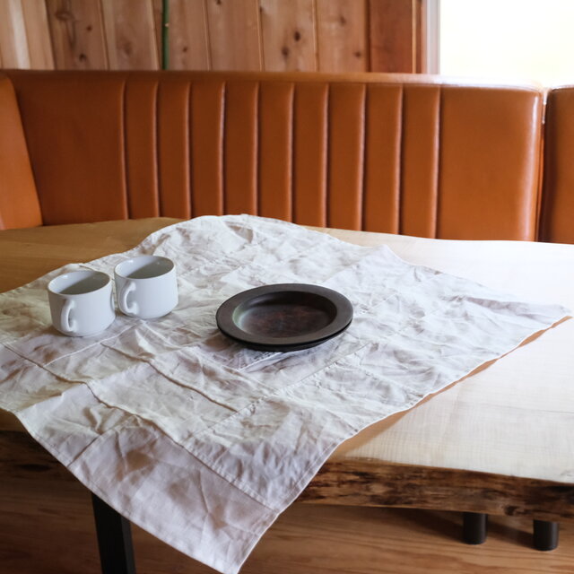 白いリネンのパッチワーククロス｜white 03｜60×60cm | iichi 日々の