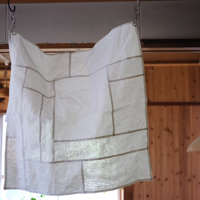白いリネンのパッチワーククロス｜white 03｜60×60cm | iichi 日々の