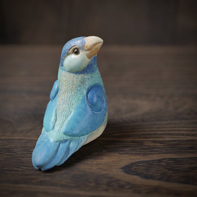 青色の文鳥 no.28 | iichi 日々の暮らしを心地よくするハンドメイドや