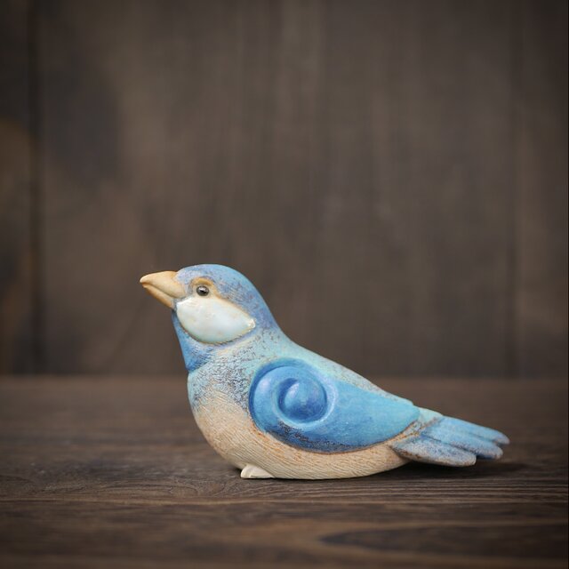 大東製陶　色絵草鳥文　四方鉢　共布　時代箱付　C　6677 青色の文鳥 no.29 | iichi 日々の暮らしを心地よくするハンドメイドや