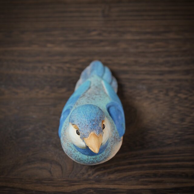 超希少　フランクリンミント社　イギリス　1981年　ボール　鳥　大鉢 青色の文鳥 no.29 | iichi 日々の暮らしを心地よくするハンドメイドや