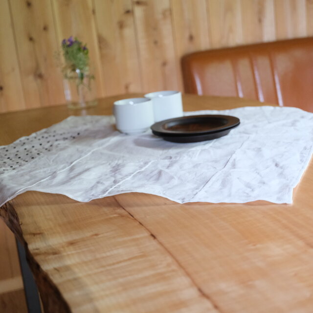 リネンパッチワーククロス｜white 04・ドット｜60×60cm | iichi 日々の