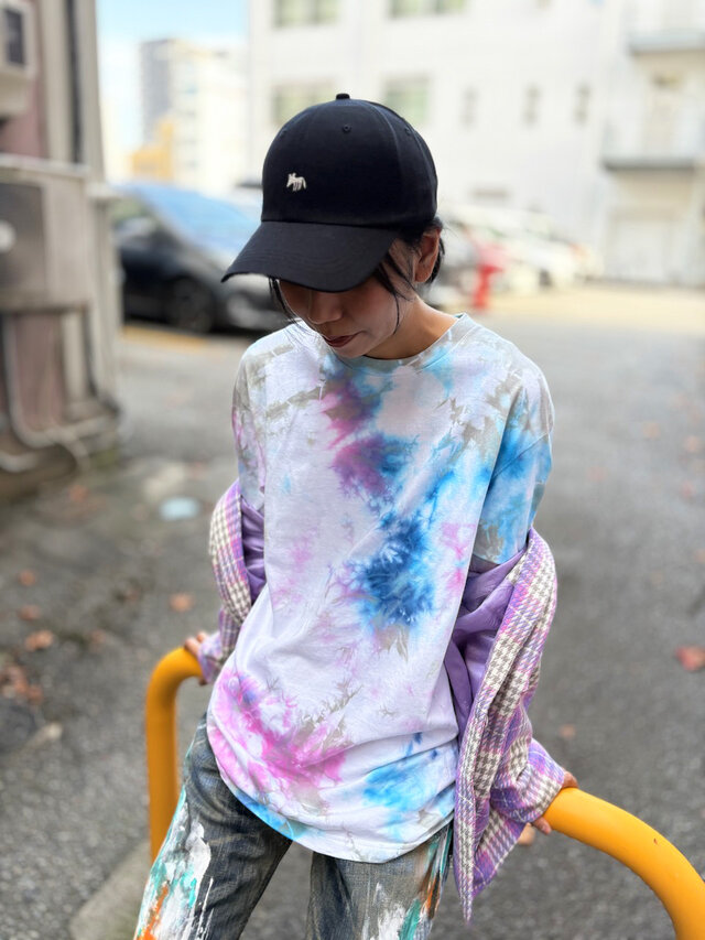 タイダイ 長袖Tシャツ Lサイズ カラフル ムラ染め COLORFREEYTHM by