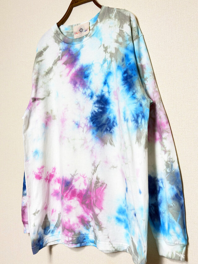 タイダイ 長袖Tシャツ Lサイズ カラフル ムラ染め COLORFREEYTHM by