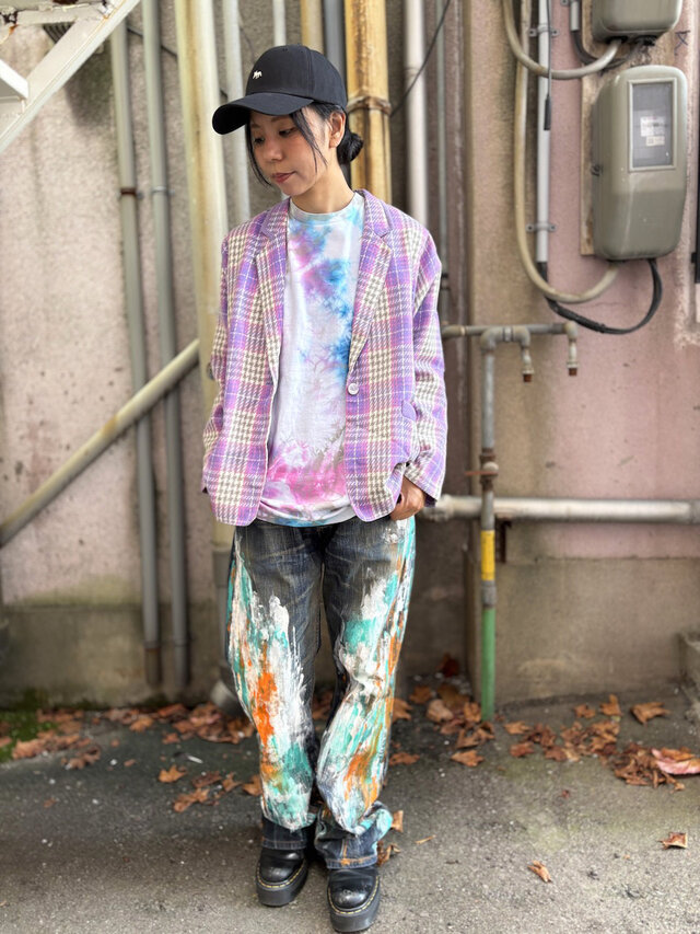 タイダイ 長袖Tシャツ Lサイズ カラフル ムラ染め COLORFREEYTHM by