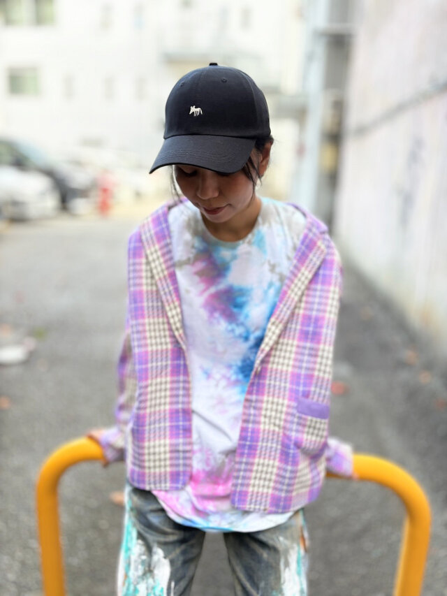mediam Bleachd Long Tee タイダイ ロンT sizeM タイダイ 長袖Tシャツ Lサイズ カラフル ムラ染め COLORFREEYTHM by