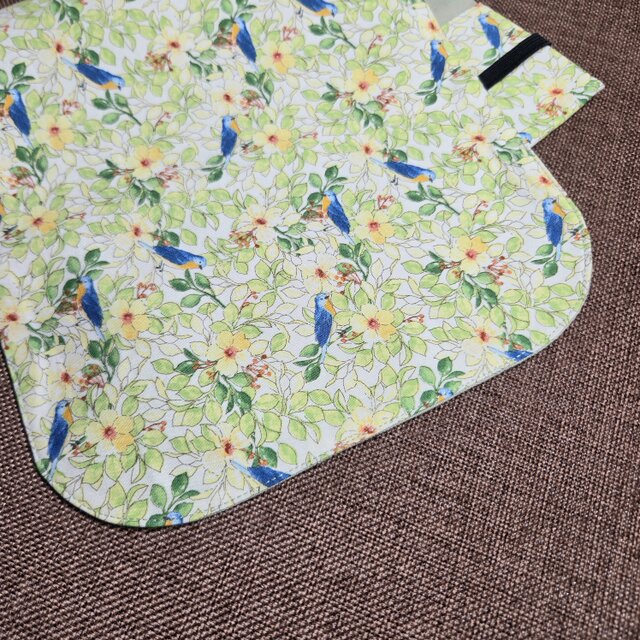 A004-A5】 ブックカバー ボタニカルフラワーと幸せの青い鳥 爽やか