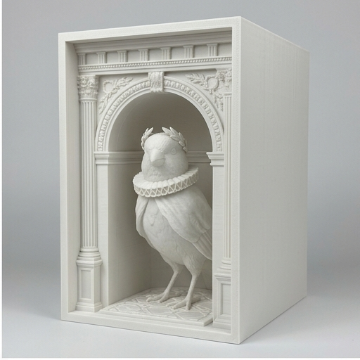 カナリアの3Dプリント ブックヌーク 白PLA 本棚インテリア | iichi
