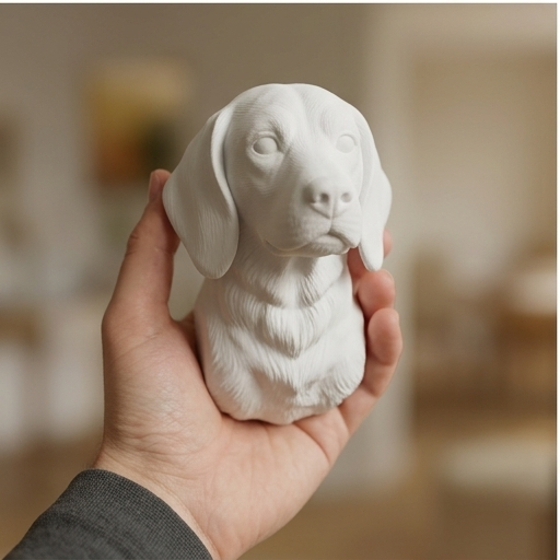犬（ビーグル）の壁掛けレリーフ 3Dプリント 白PLA インテリア | iichi