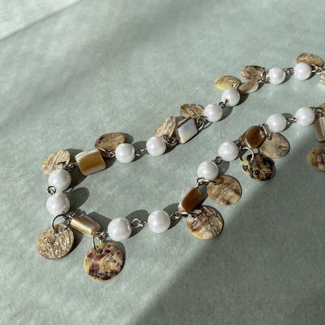 Vintage USA retro shell×pearl design necklace | iichi 日々の暮らし