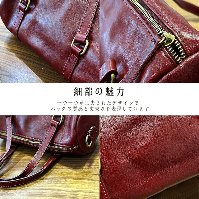 本革筒バッグ 取外し可能ショルダー付き 2way ハンドバッグ 毎日使い