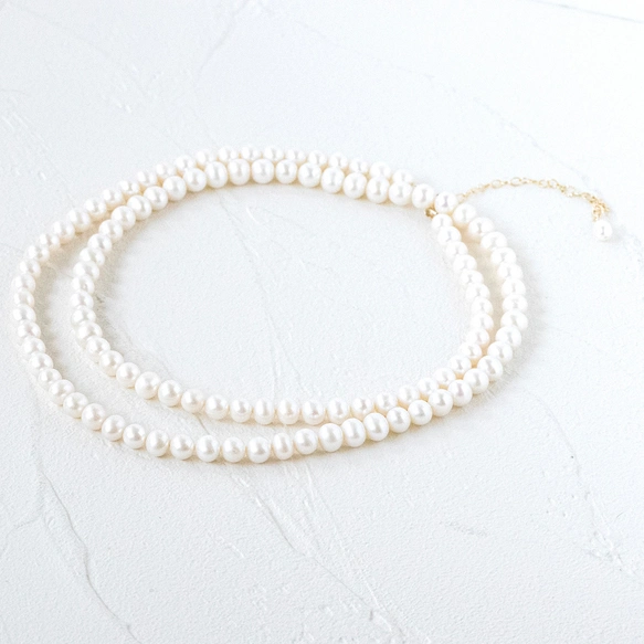 月白のしずく｜淡水パール ロングネックレス 80cm 2WAY 14kgf | iichi