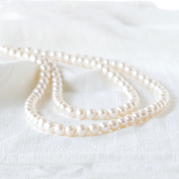 月白のしずく｜淡水パール ロングネックレス 80cm 2WAY 14kgf | iichi