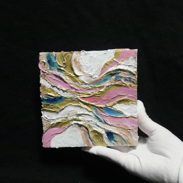 原画】Pink Marble Luxury ｜贅沢な大理石風テクスチャーアート 抽象画