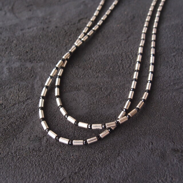 SV】Hematite × Black Spinel Necklace／ヘマタイト ロングネックレス