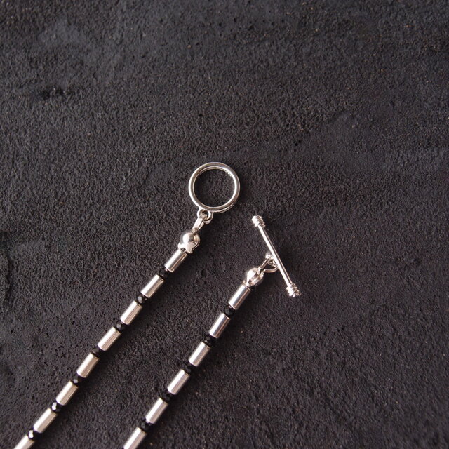 SV】Hematite × Black Spinel Necklace／ヘマタイト ロングネックレス