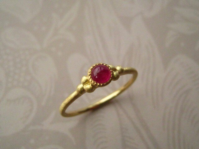 K18 ルビー カボション Ringの画像1枚目
