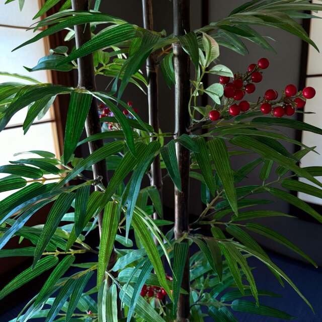 光触媒 人工観葉植物 ウォールグリーン フェイクグリーン 黒竹南天