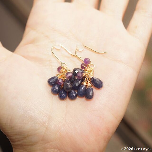 恵の実*巨峰をイメージしたピアス | iichi 日々の暮らしを心地よくする