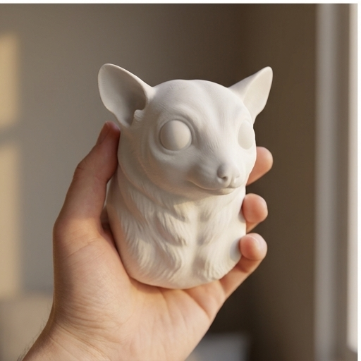 フユガモ壁飾り 剝製 置物 飾り立て本日価格 フクロモモンガの壁掛けレリーフ 3Dプリント 白PLA インテリア | iichi