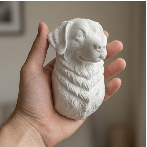 バーニーズマウンテンドッグの壁掛けレリーフ 3Dプリント 白PLA