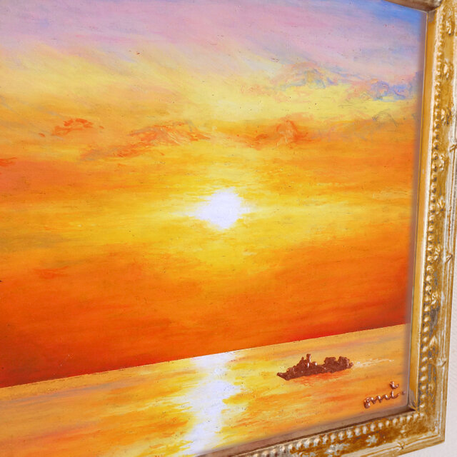 mohu260723　原画　額付き 原画・空と海〜飛鳥III（額装） | iichi 日々の暮らしを心地よくする