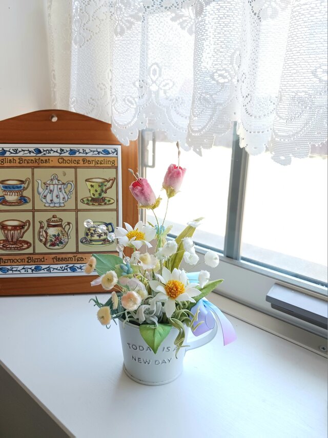 染め布花＊マーガレットと小花の花飾り | iichi 日々の暮らしを