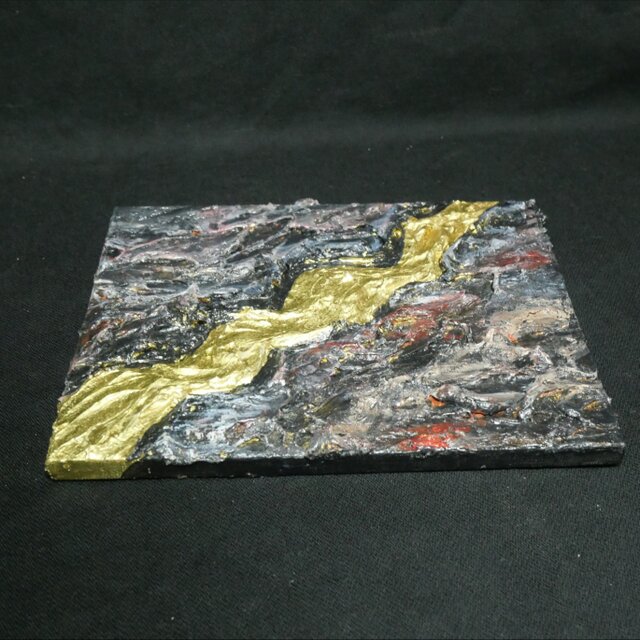 原画『Gold Vein』F0号 抽象画 テクスチャーアート 壁掛け モダン