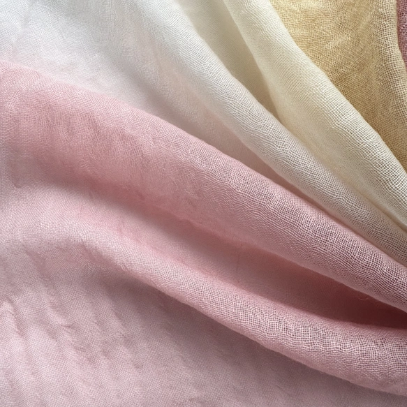 大人ピンク＊凸凹ここちよいウール＊秋桜色×萱草色＊ストール | iichi