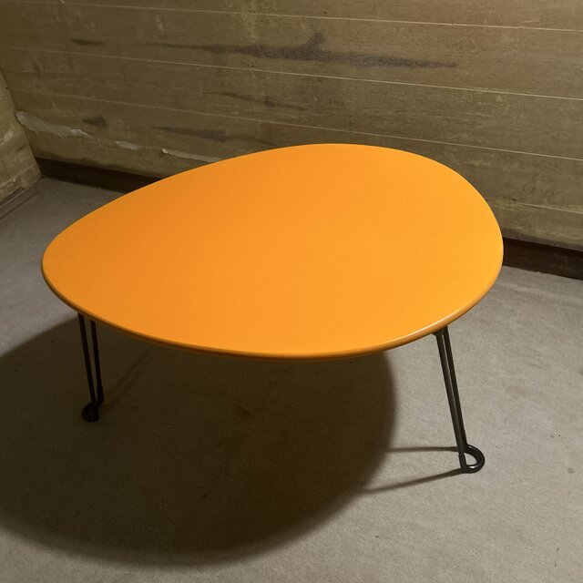 折りたたみ式ローテーブルたまご型 ちゃぶ台 オレンジ | iichi 日々の
