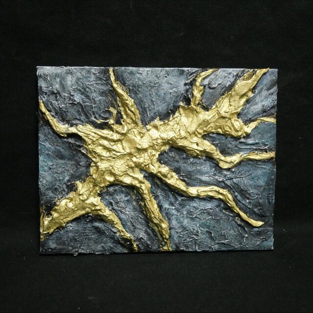 Vein of Gold -金の鉱脈】テクスチャーアート 抽象画 F0 | iichi 日々