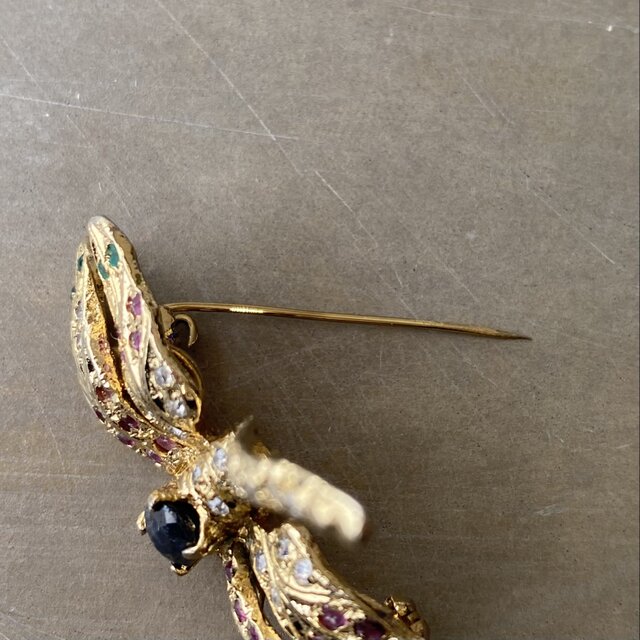 USA(アメリカ製)ヴィンテージ 　　　　天然石　スネークブローチ Vintage USA retro natural stone dragonfly brooch | iichi 日々の